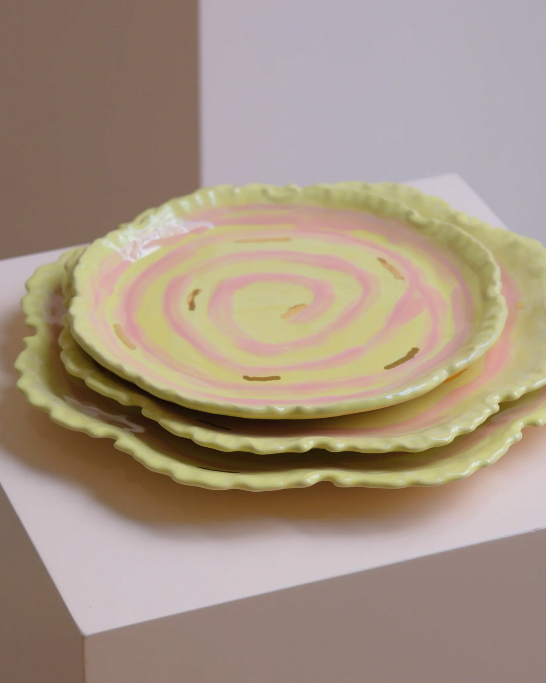 Yellow and Pink Candy Plates