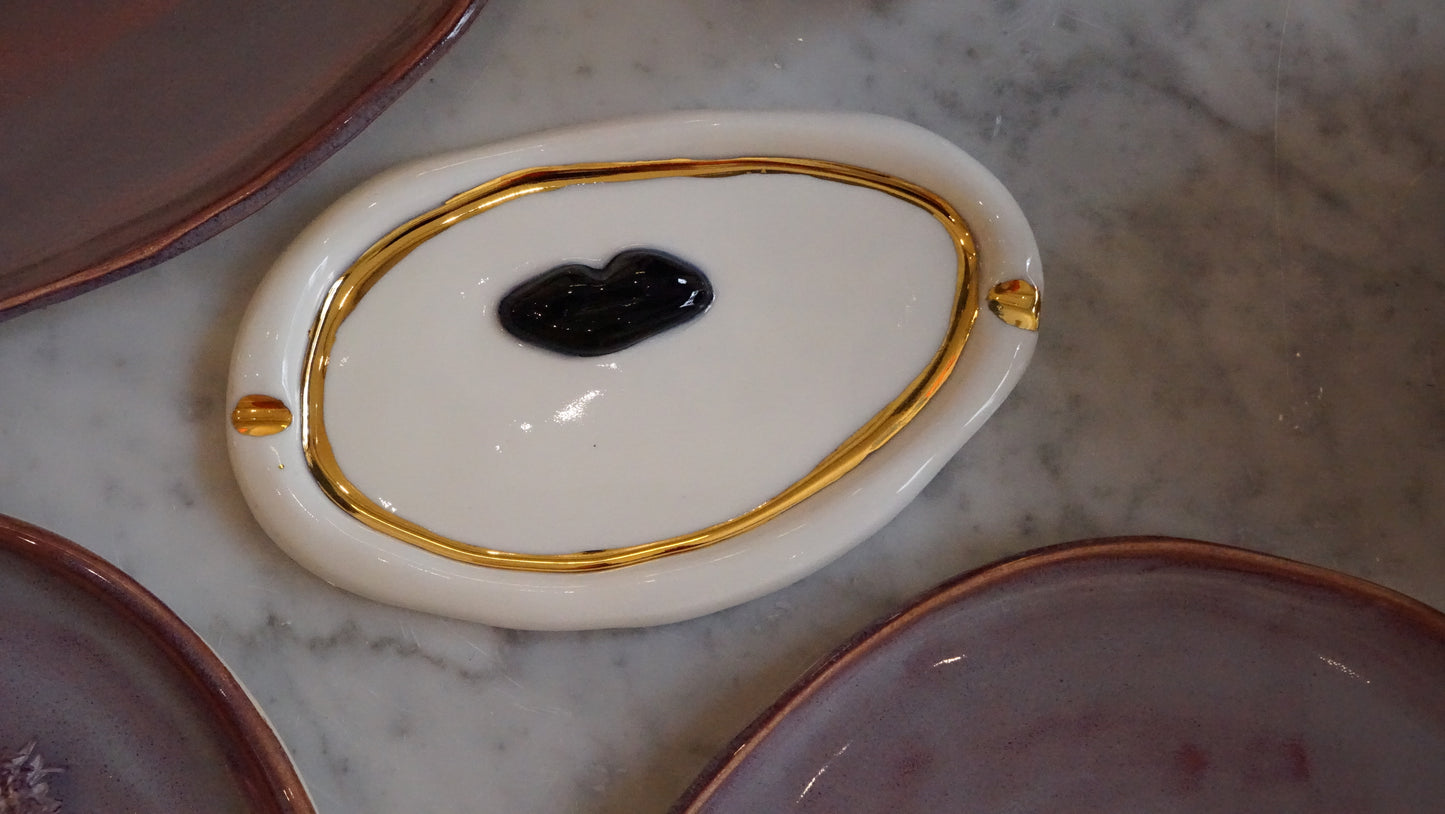 Spooky Day Ashtray in White Porcelain by Hania Jneid