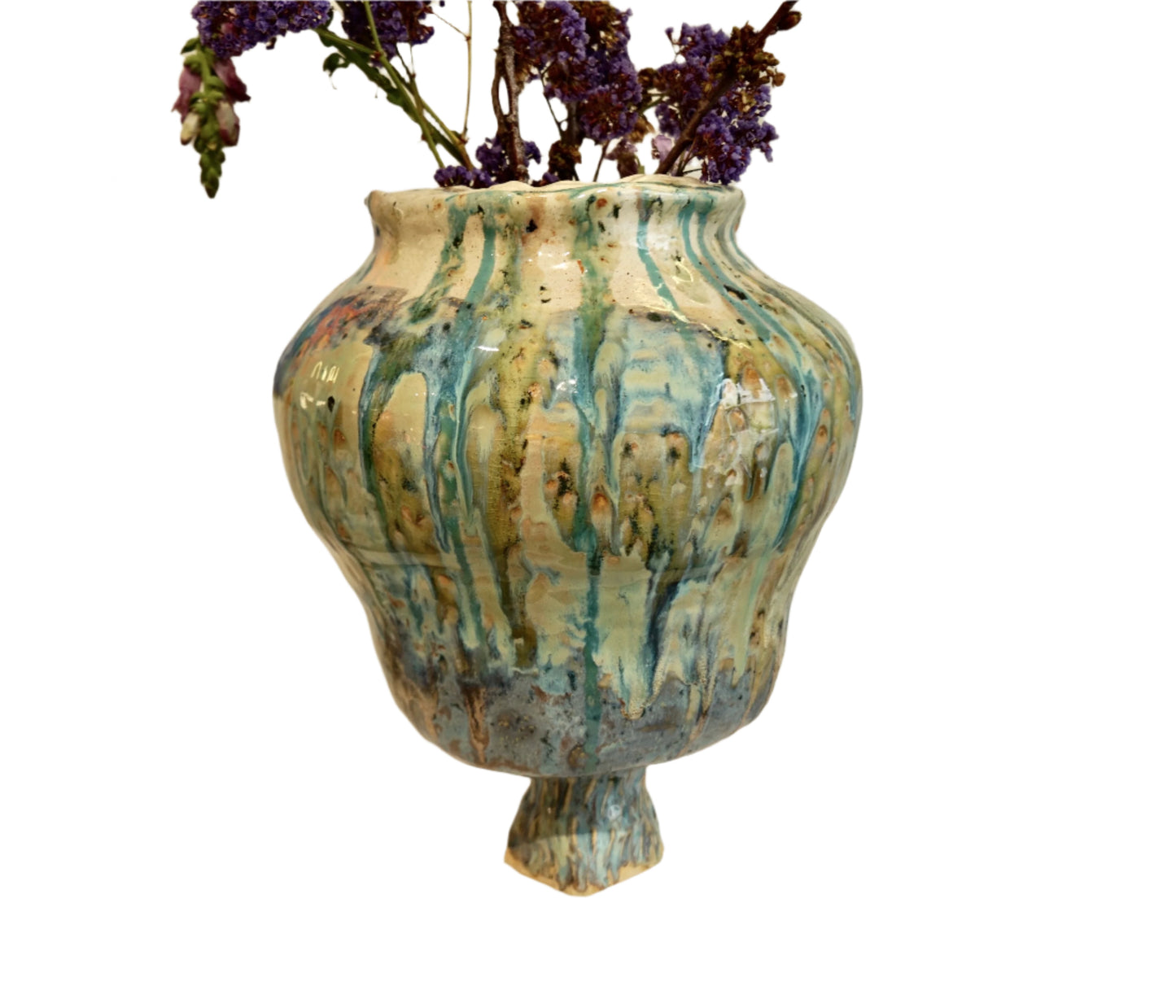 Naive Earth n Green Vessel in Stoneware