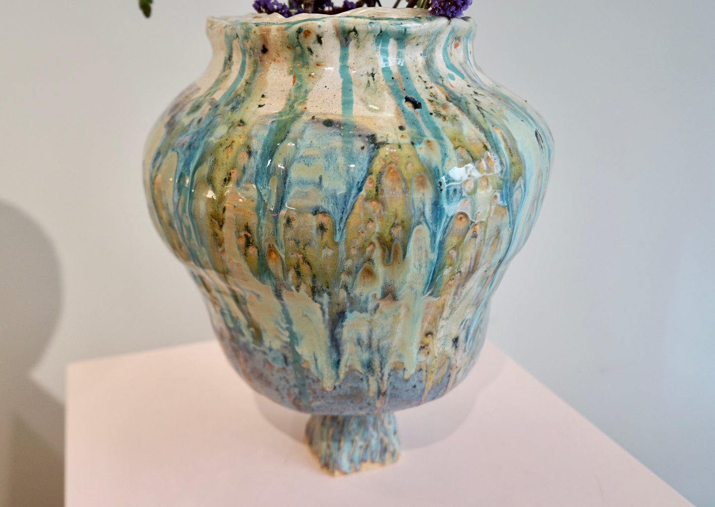 Naive Earth n Green Vessel in Stoneware