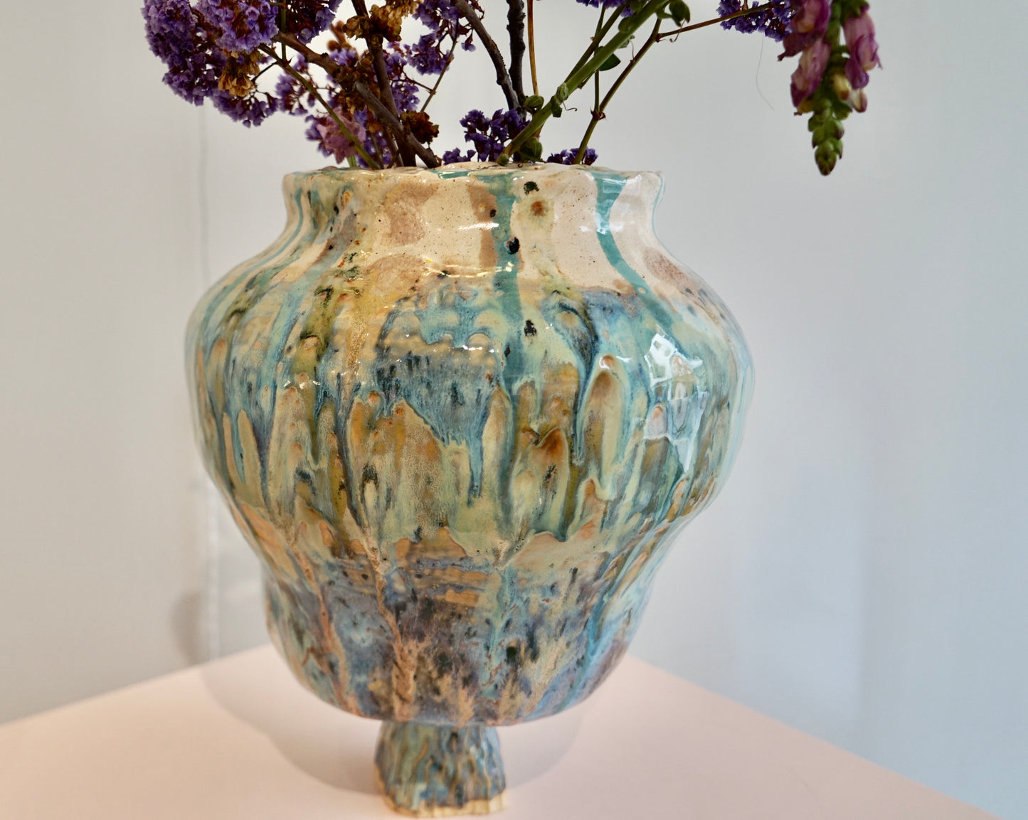 Naive Earth n Green Vessel in Stoneware