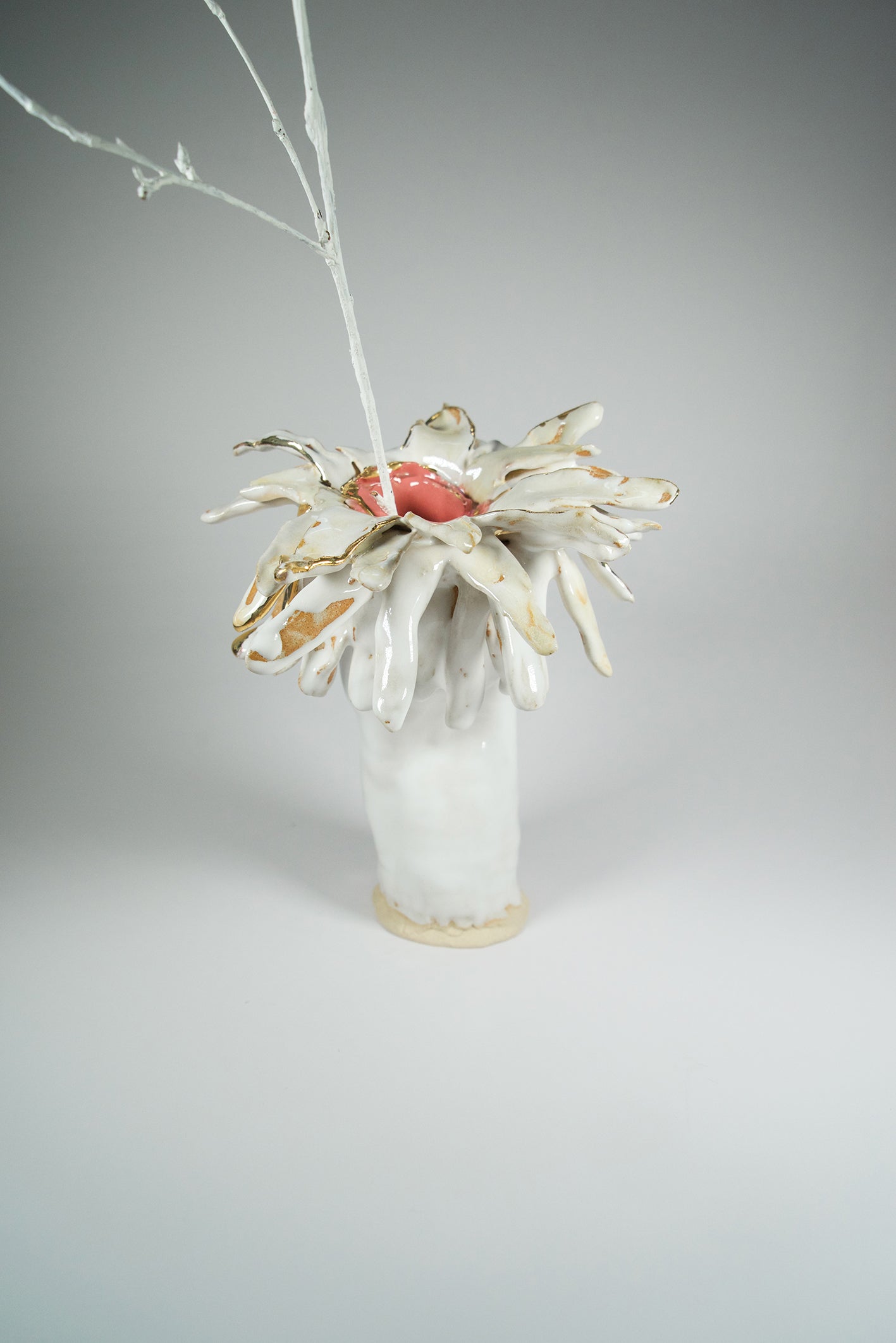 Floral Vase _ Color Variations in Pink, Whites and Bronze