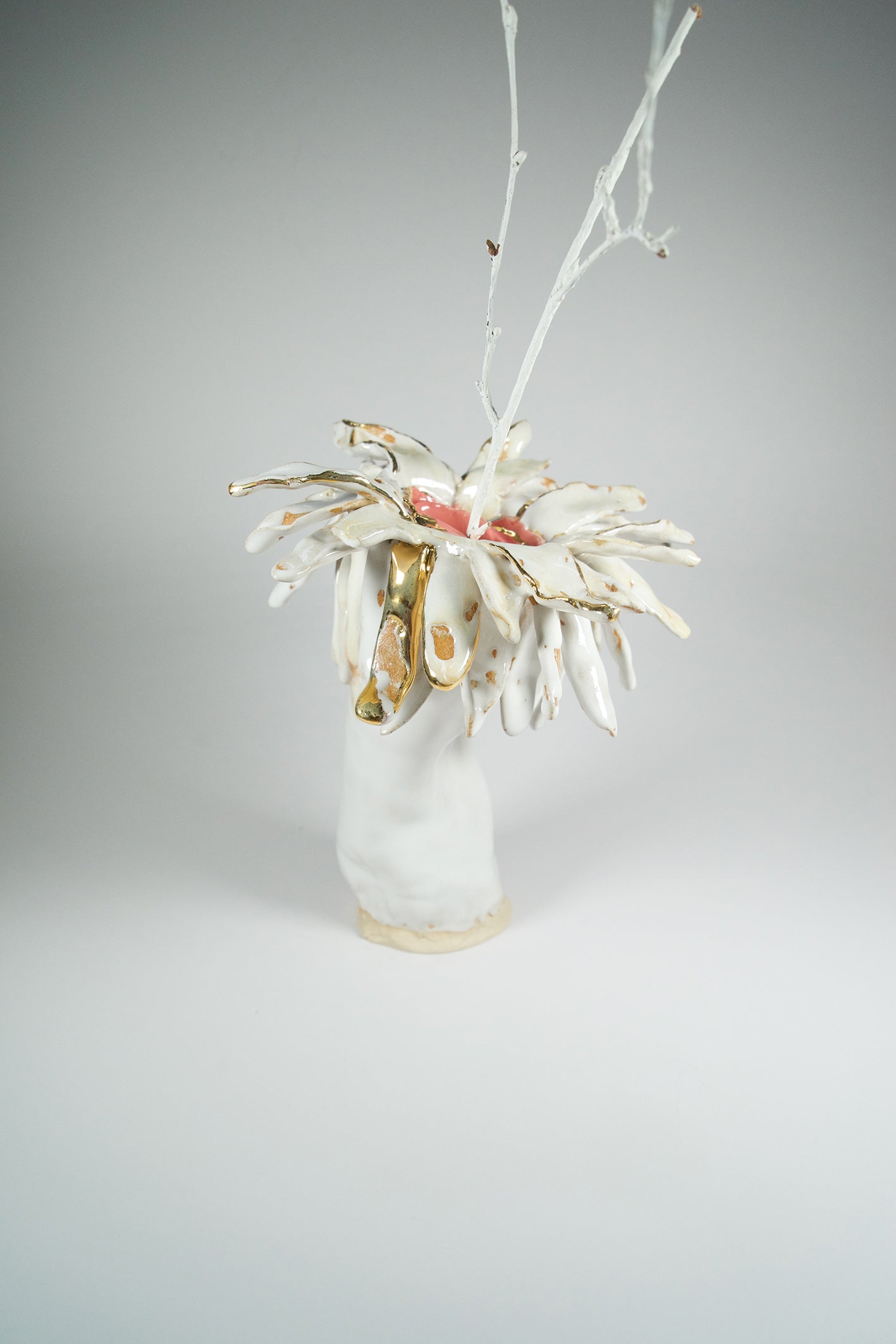 Floral Vase _ Color Variations in Pink, Whites and Bronze