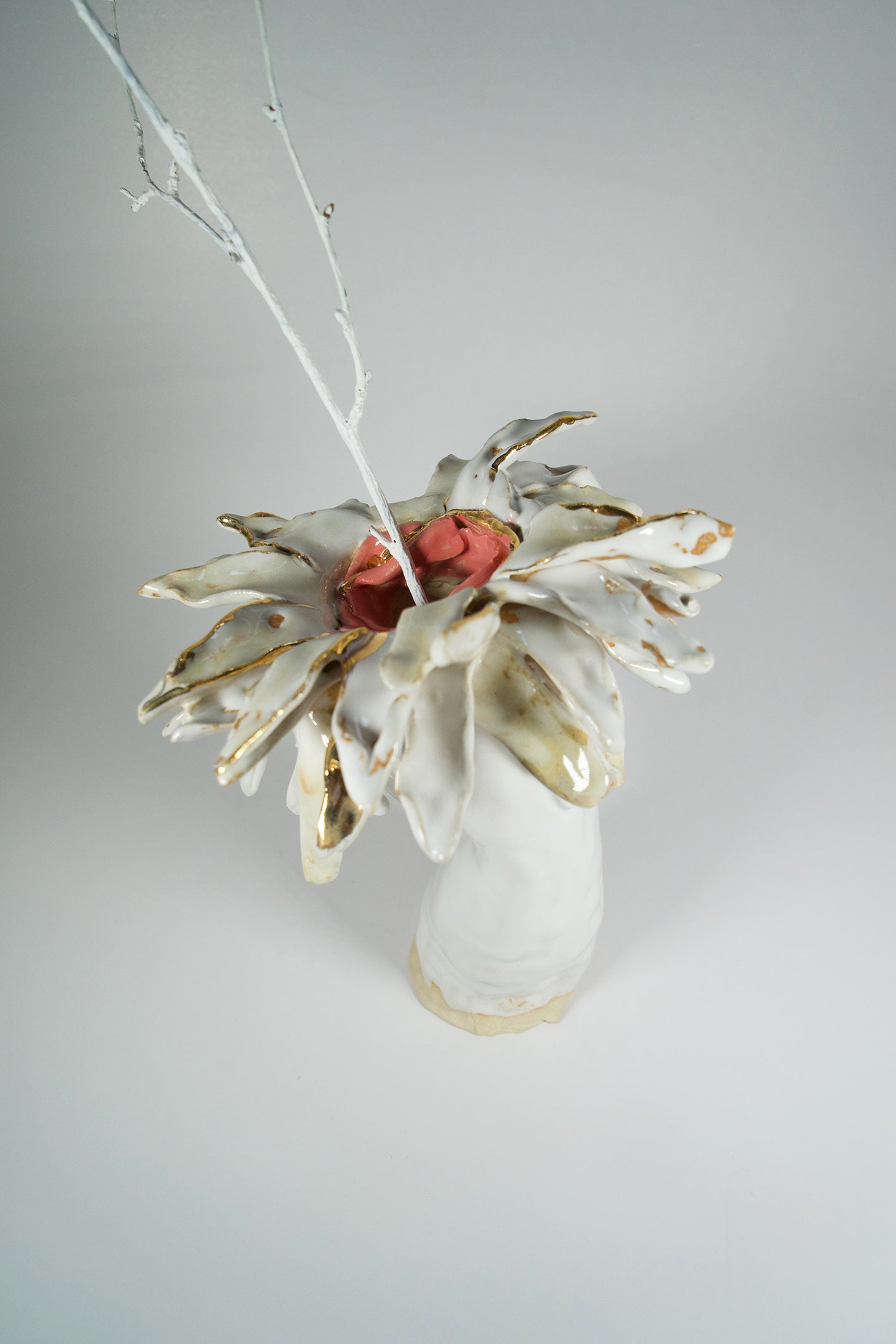 Floral Vase _ Color Variations in Pink, Whites and Bronze