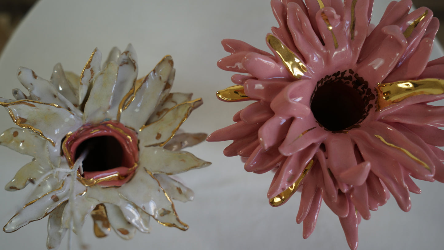 Floral Vase _ Color Variations in Pink, Whites and Bronze