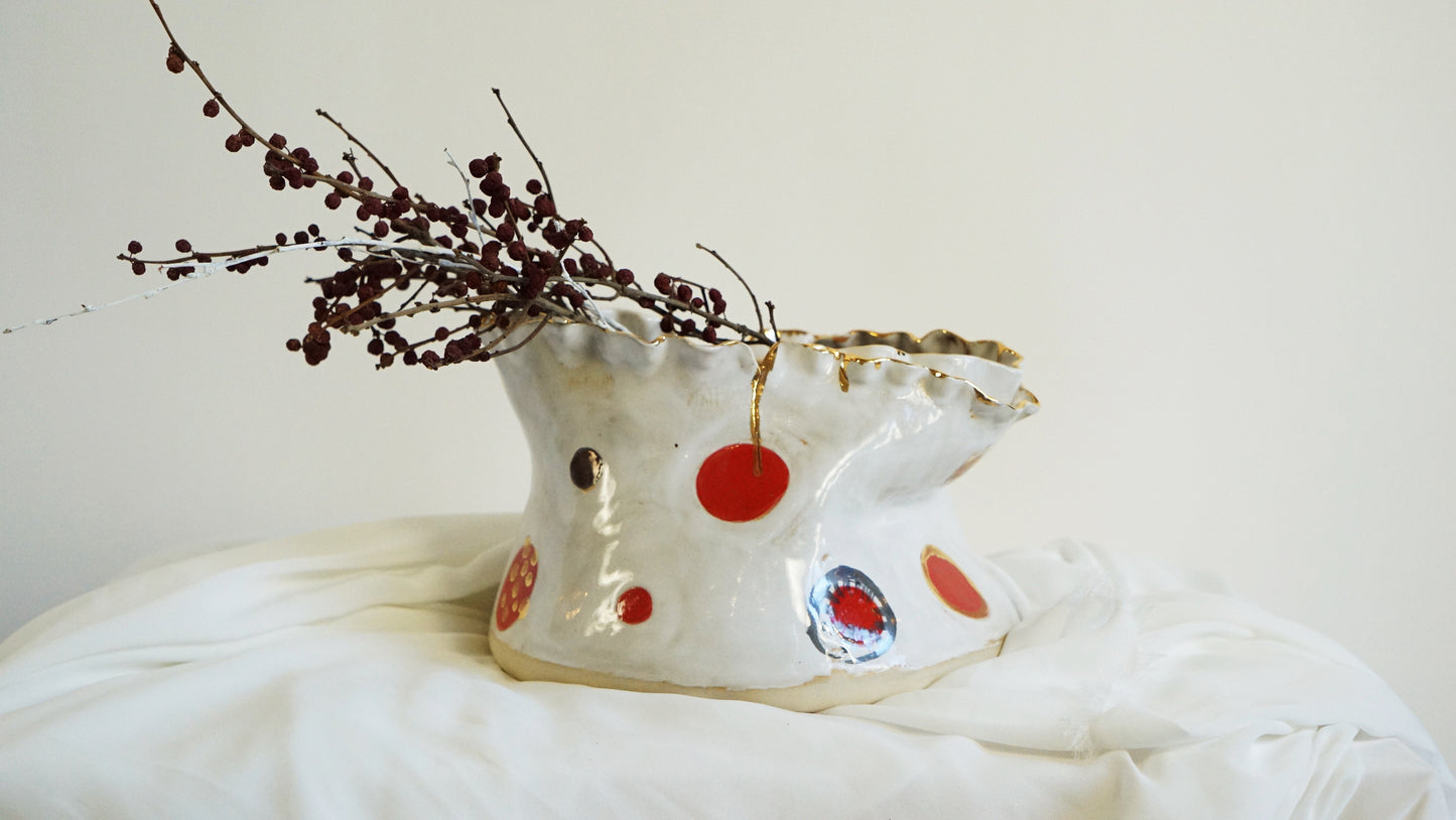 Olé Red and White Vase