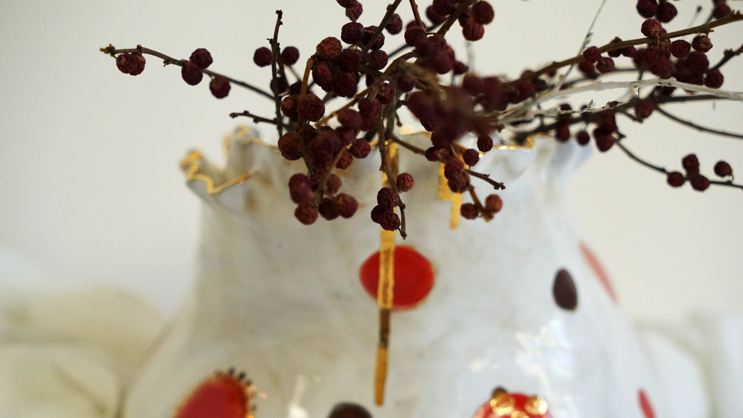 Olé Red and White Vase