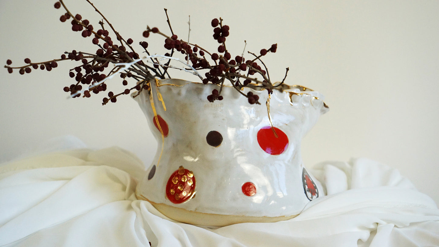 Olé Red and White Vase