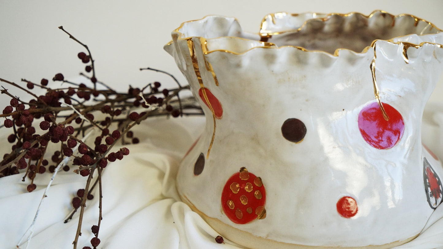 Olé Red and White Vase