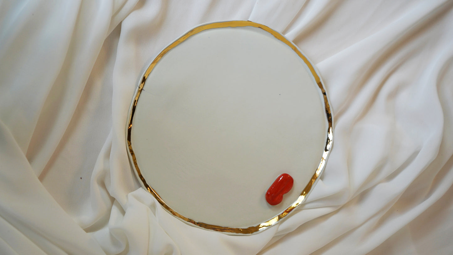 Lips Serving Desert Plate _ White and Blue Colour Variations