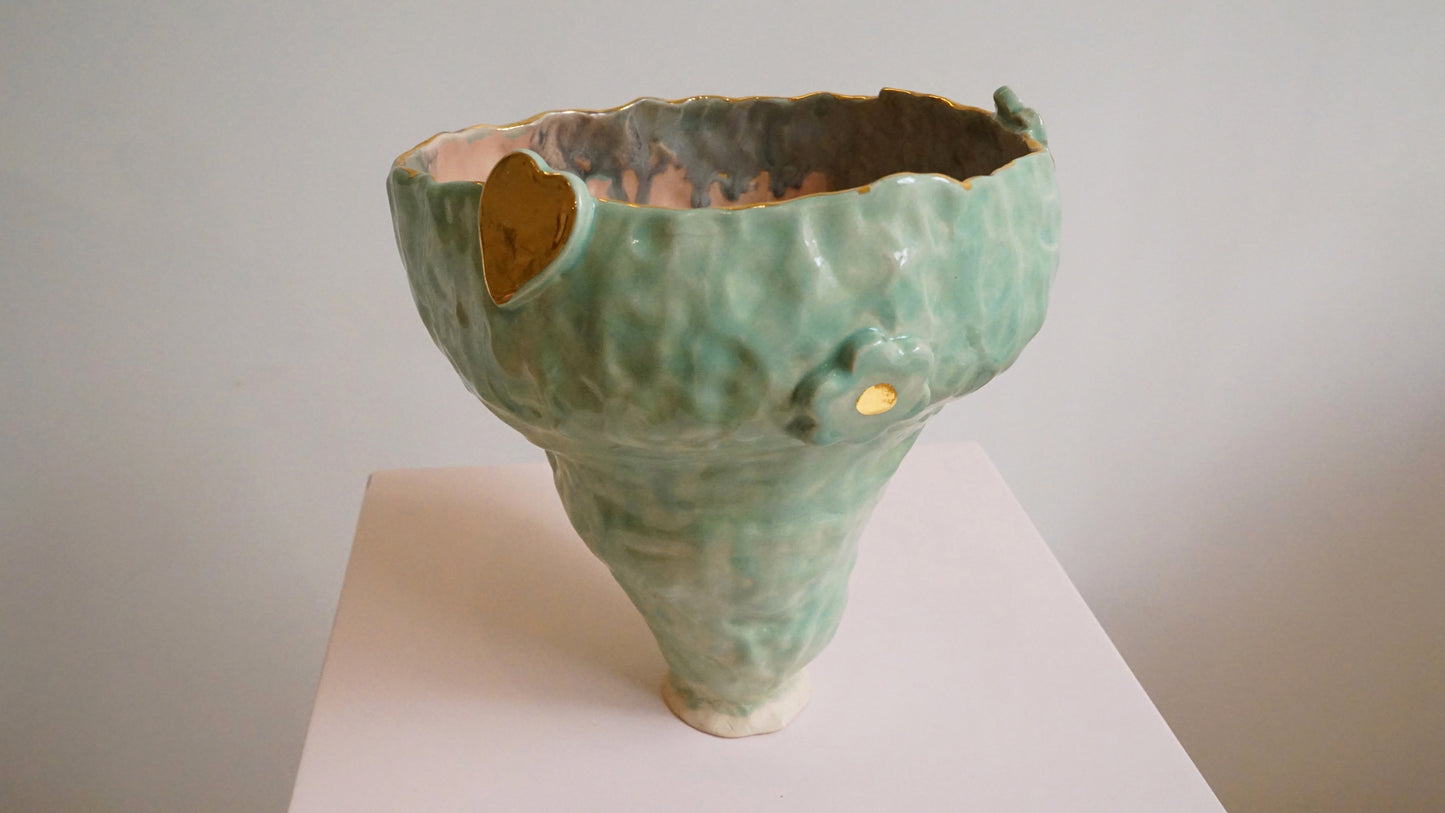 Olé Green and Gold Vase