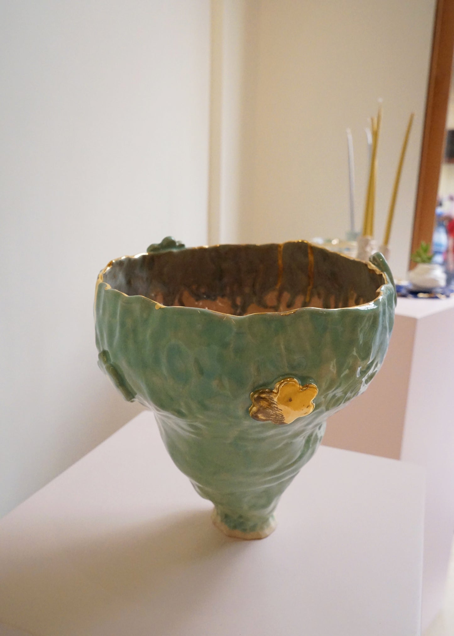 Olé Green and Gold Vase
