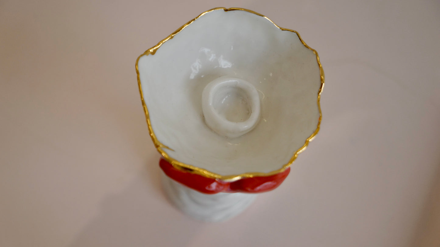 Lips First Kiss Porcelain Candle Holder