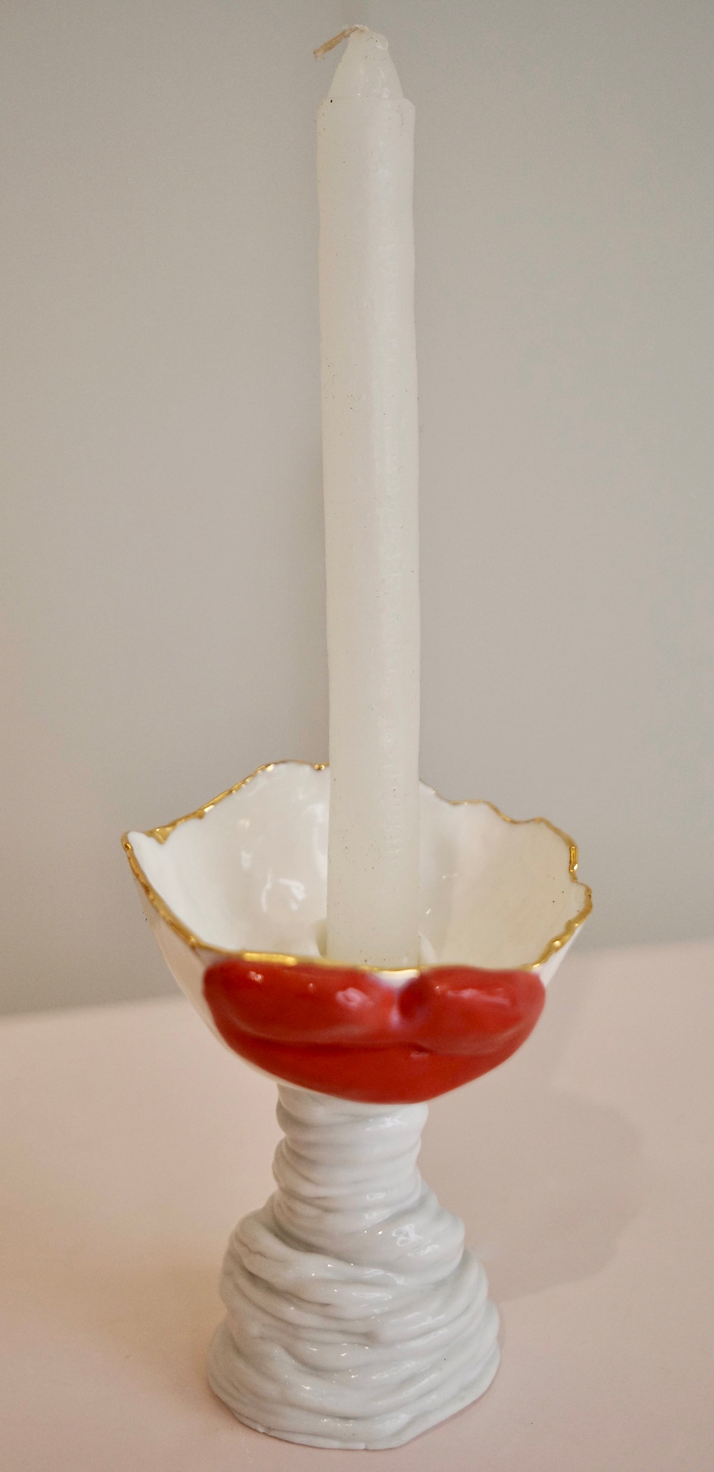 Lips First Kiss Porcelain Candle Holder