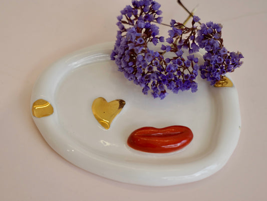 Wink Ashtray in White Porcelain by Hania Jneid