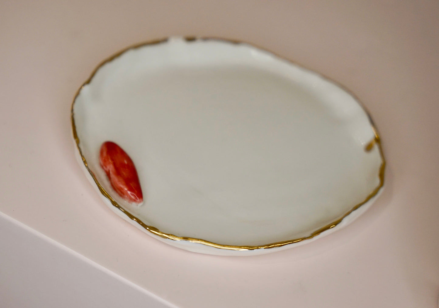 Gold Kissed Porcelain Plate