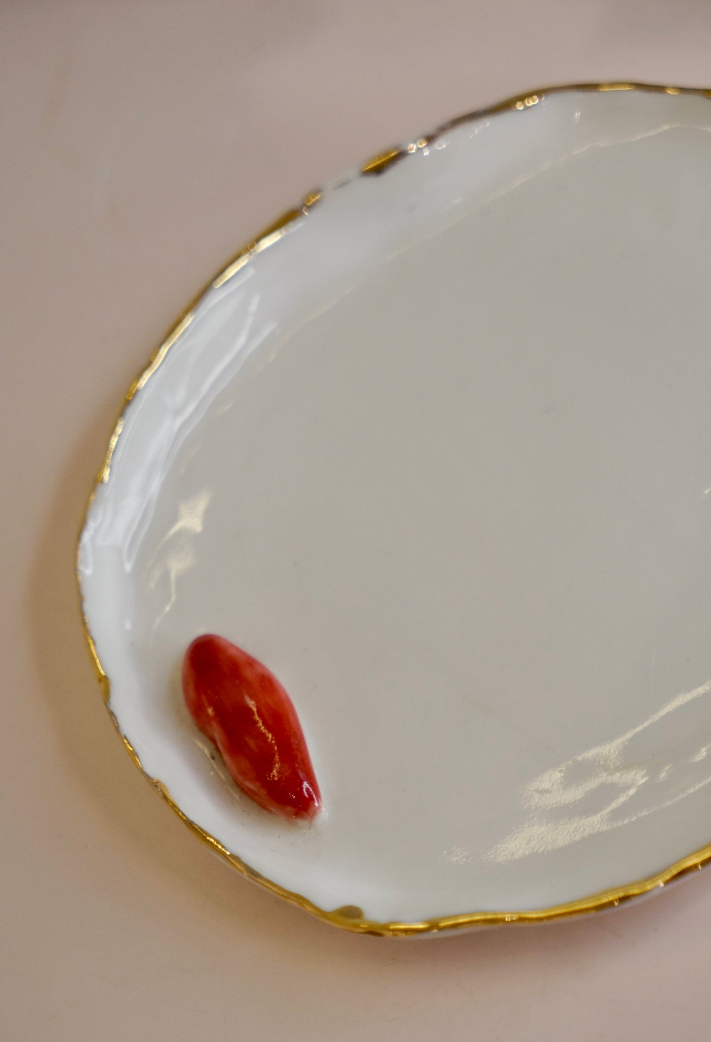 Gold Kissed Porcelain Plate
