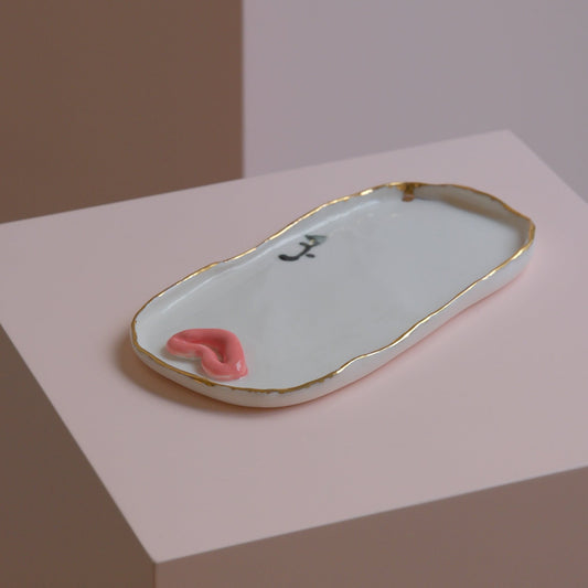 Calligraphy Lips Porcelain Tray