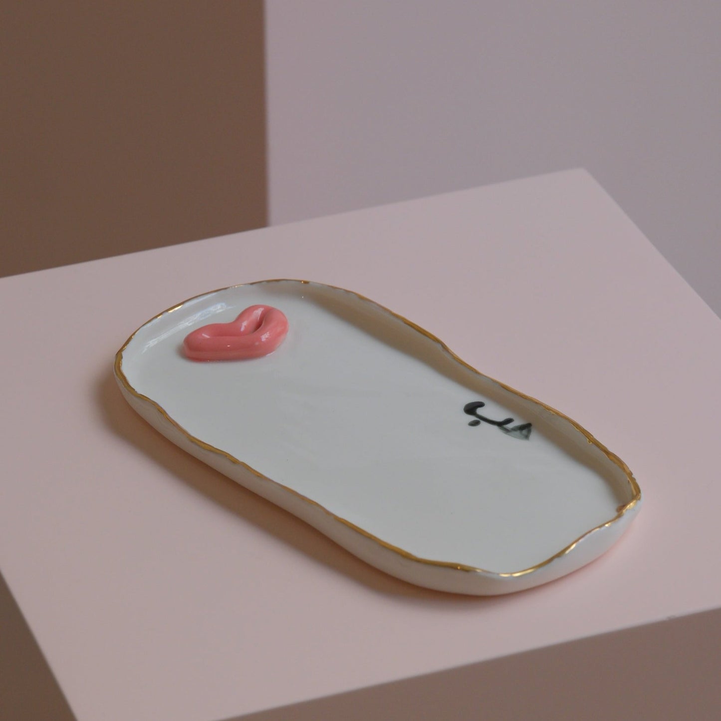 Calligraphy Lips Porcelain Tray