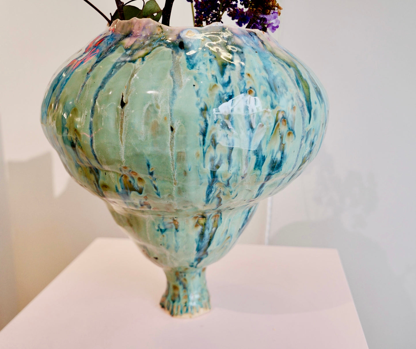 Naive Jungle Green Vessel  in Stoneware