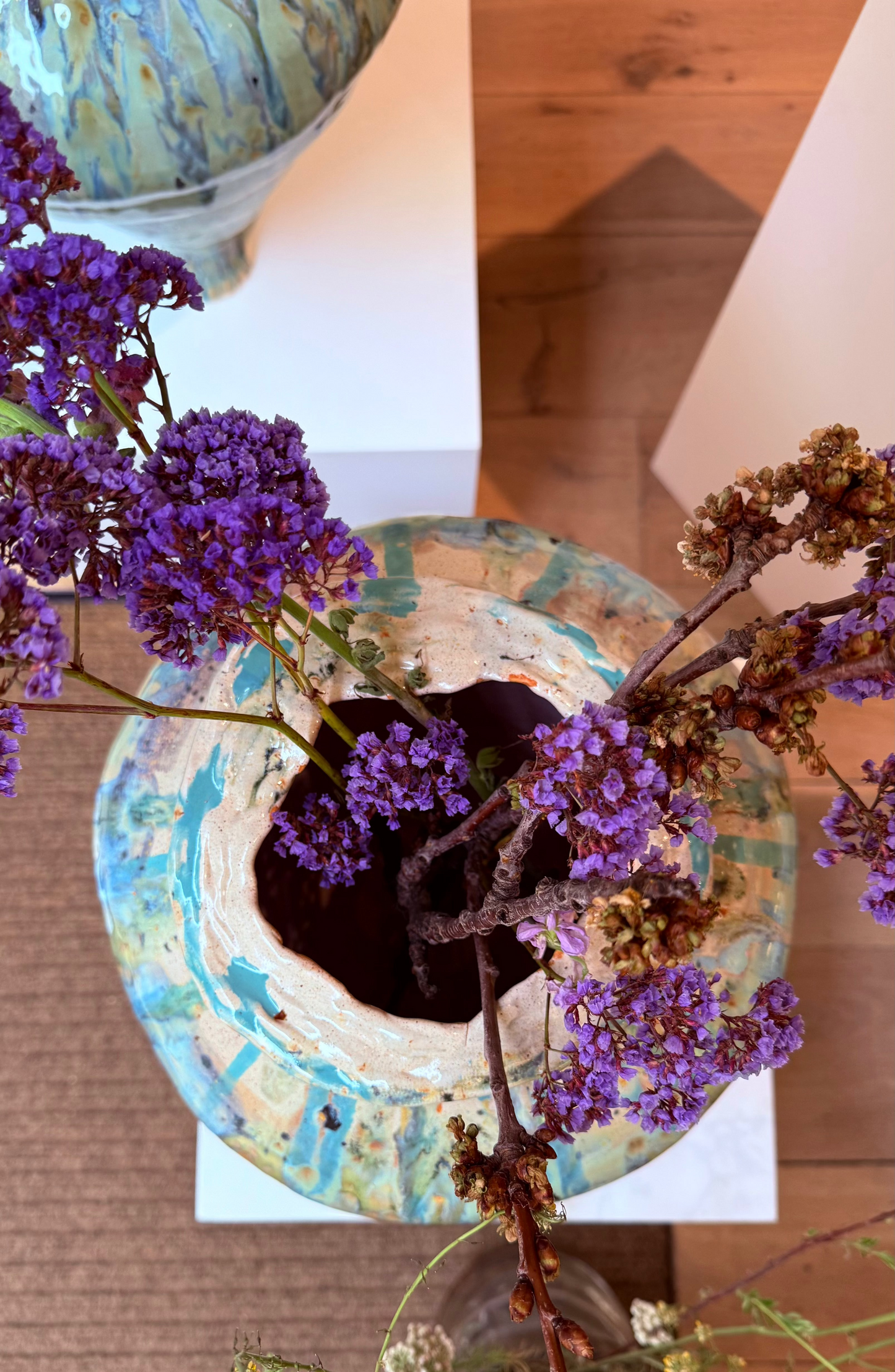 Naive Earth n Green Vessel in Stoneware