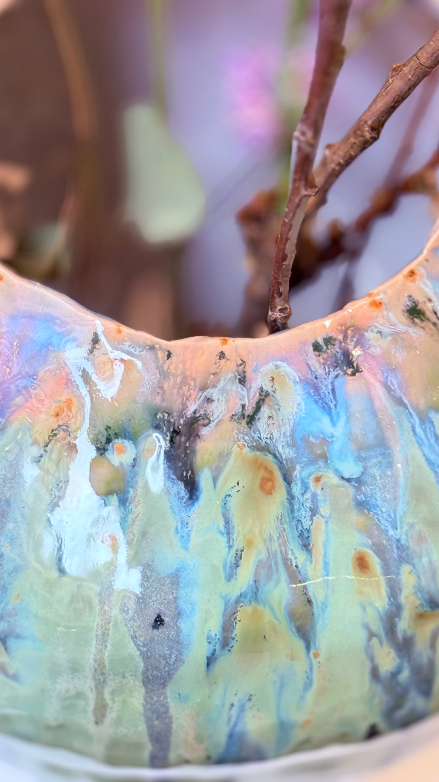 Naive Jungle Green Vessel  in Stoneware