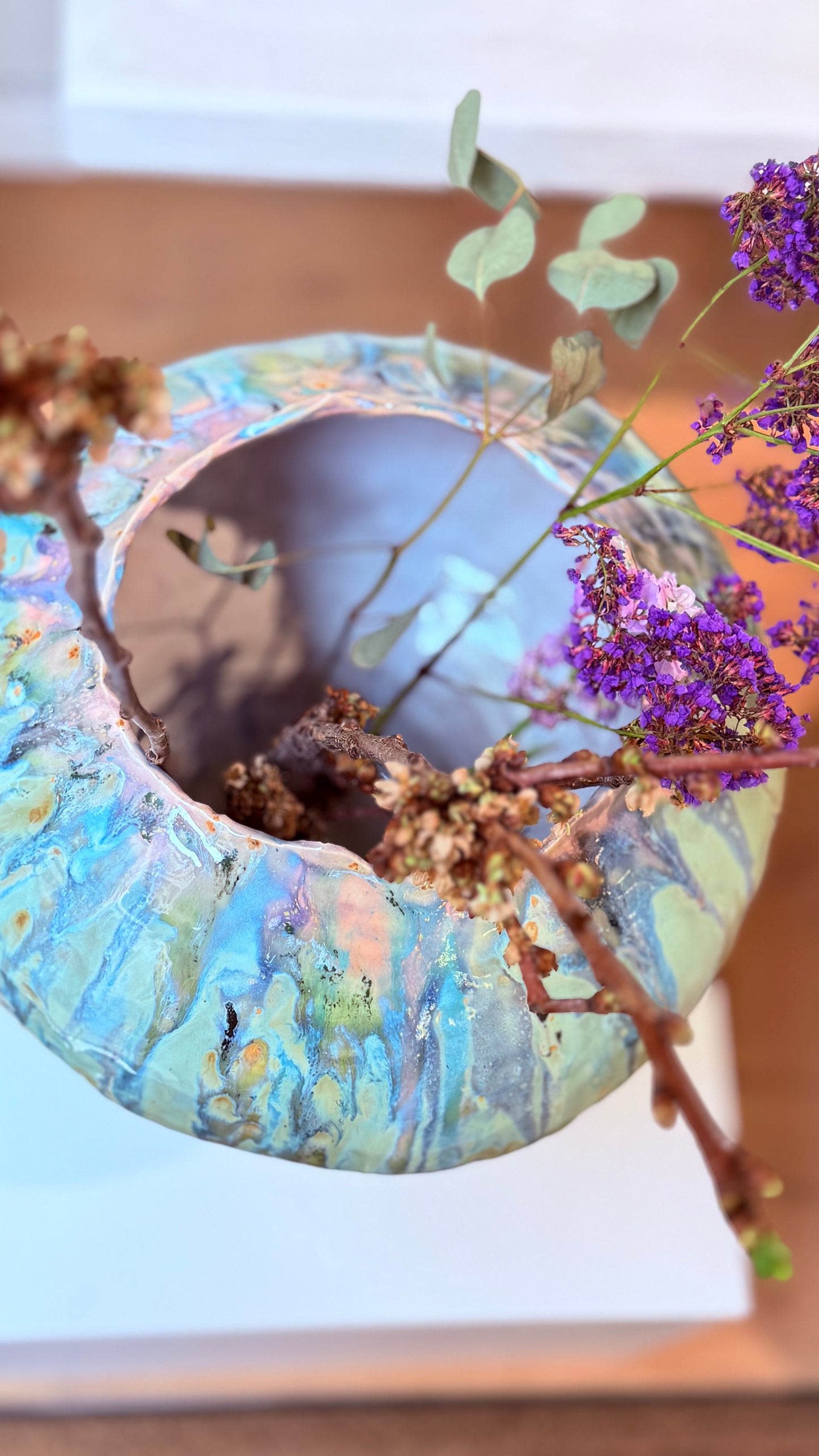 Naive Jungle Green Vessel  in Stoneware