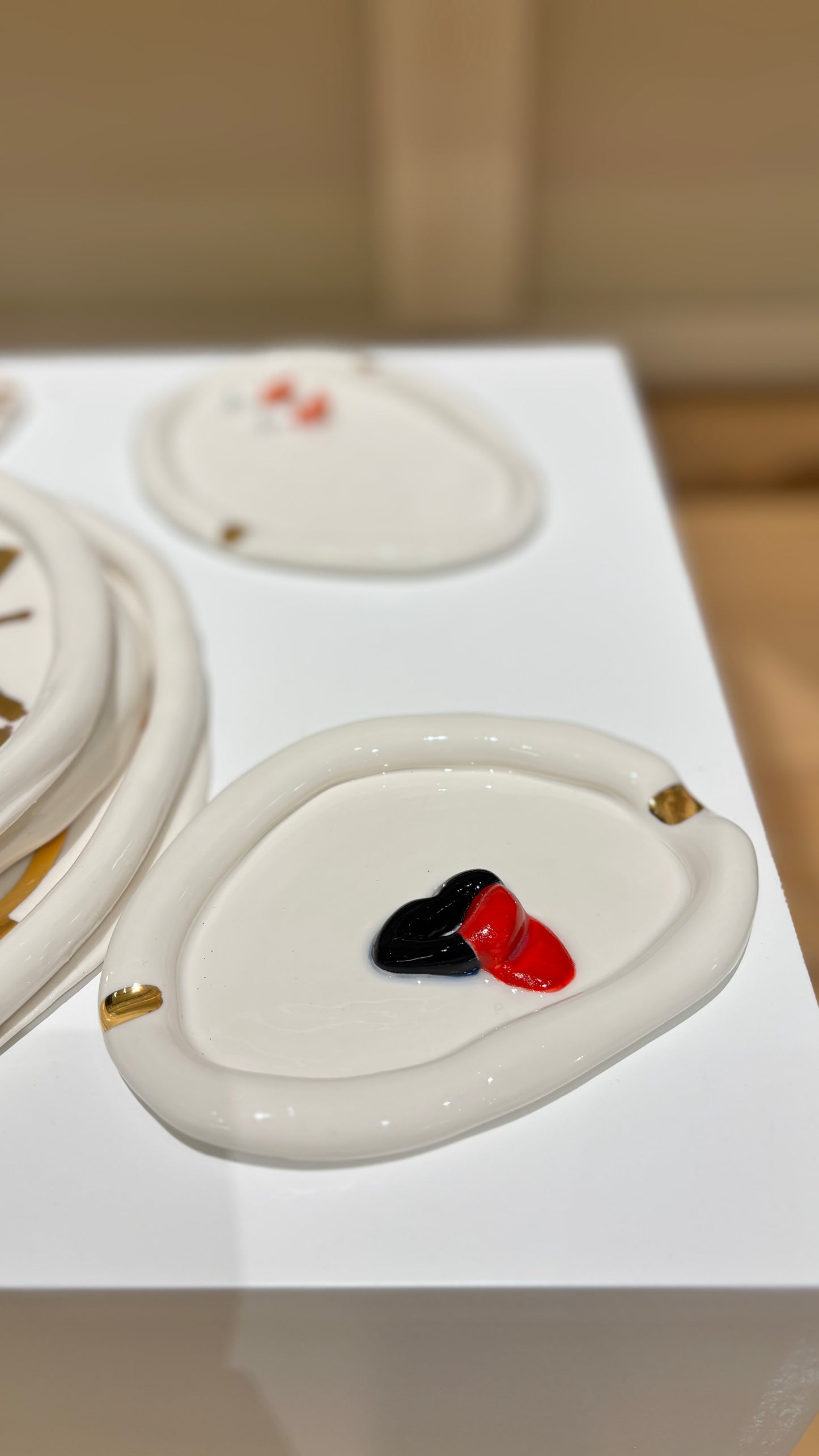 Never Mind Ashtray in White Porcelain by Hania Jneid