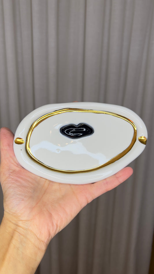 Spooky Day Ashtray in White Porcelain by Hania Jneid