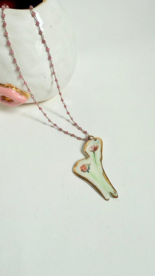 Leafling Porcelain Pendant
