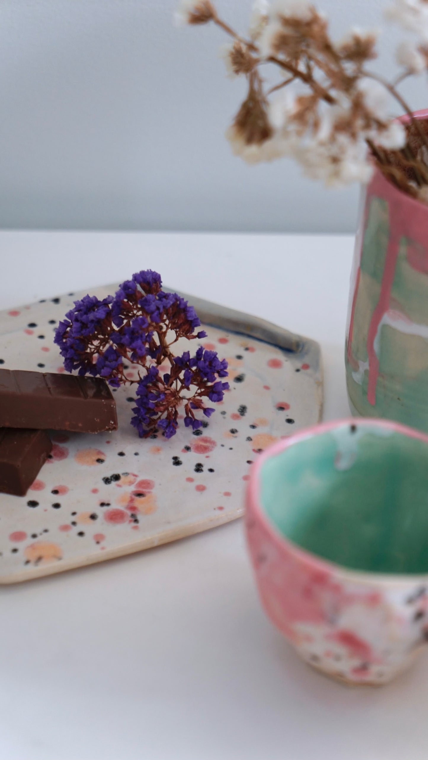 Color Drift Tea Cups in Stoneware