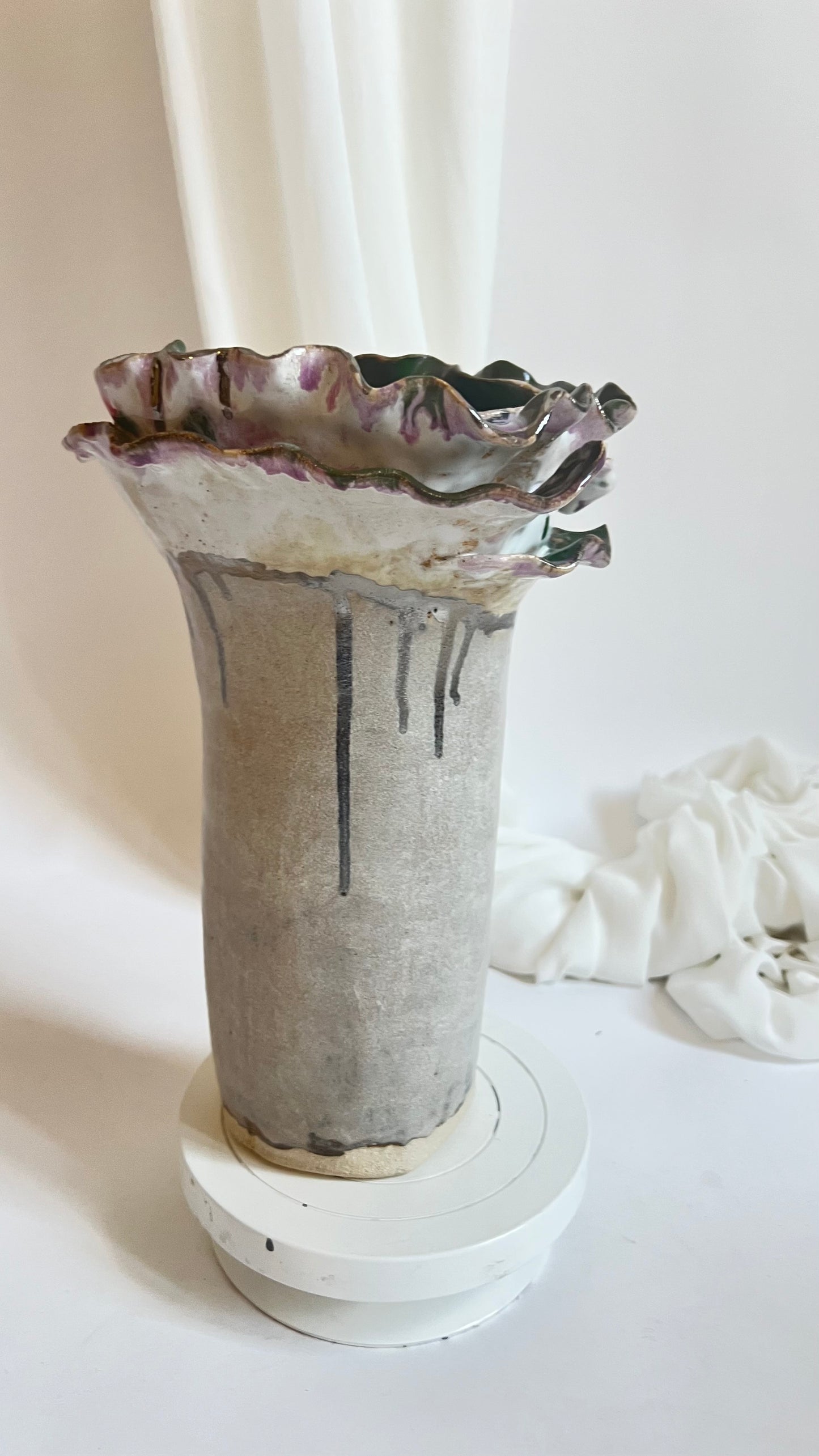 Olé Vase Grey Green Pink