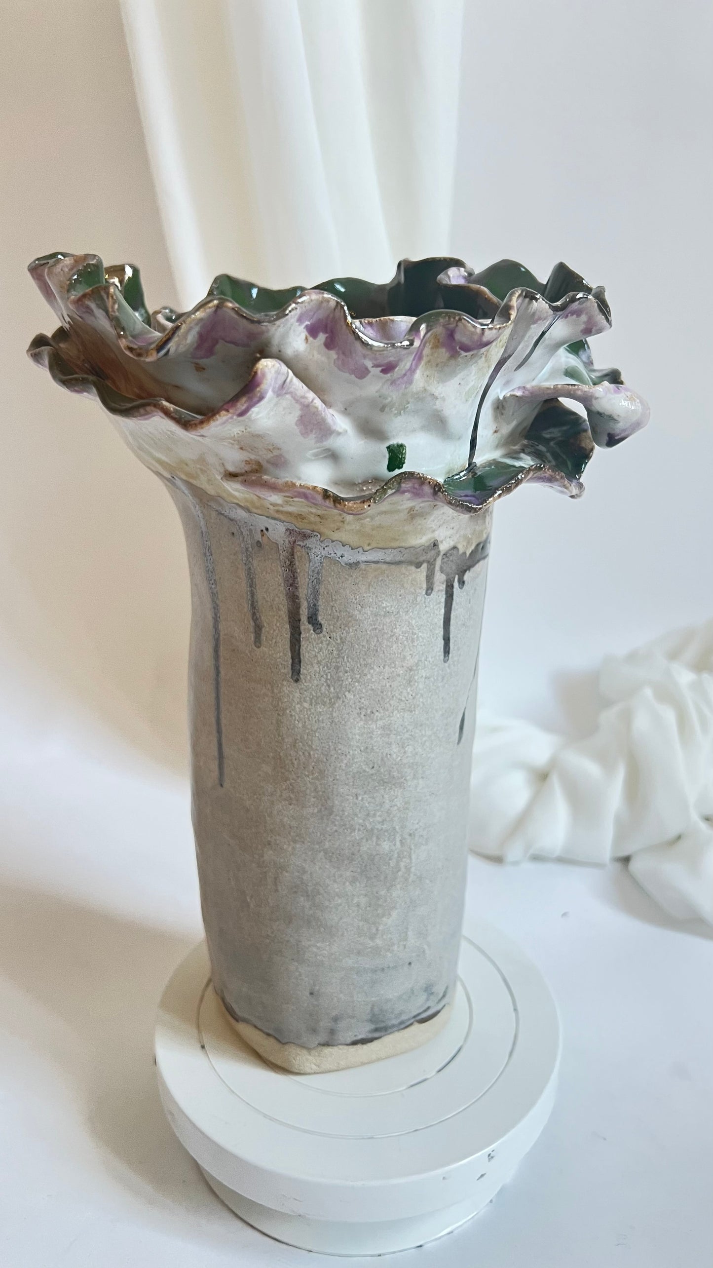 Olé Vase Grey Green Pink