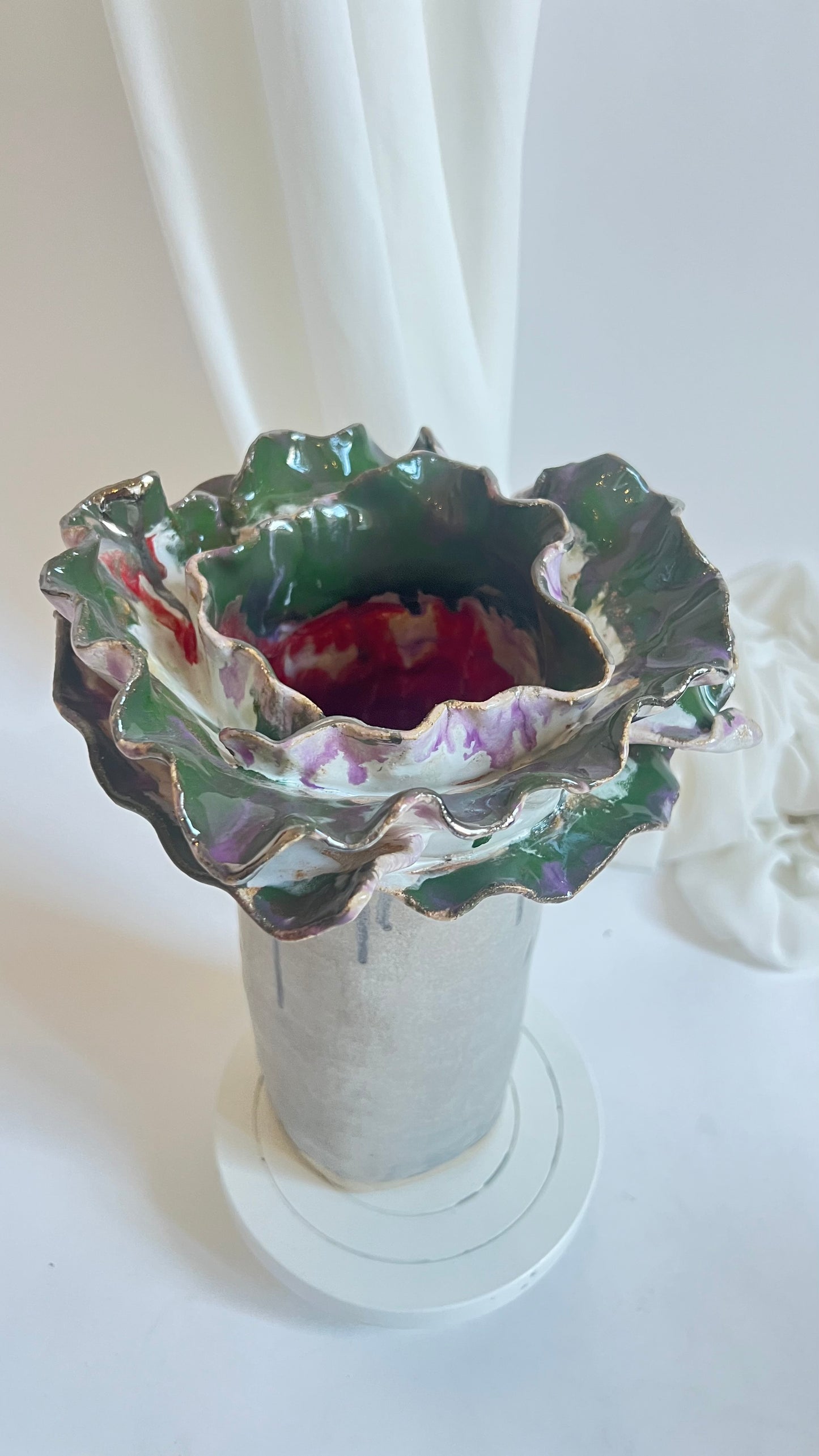 Olé Vase Grey Green Pink