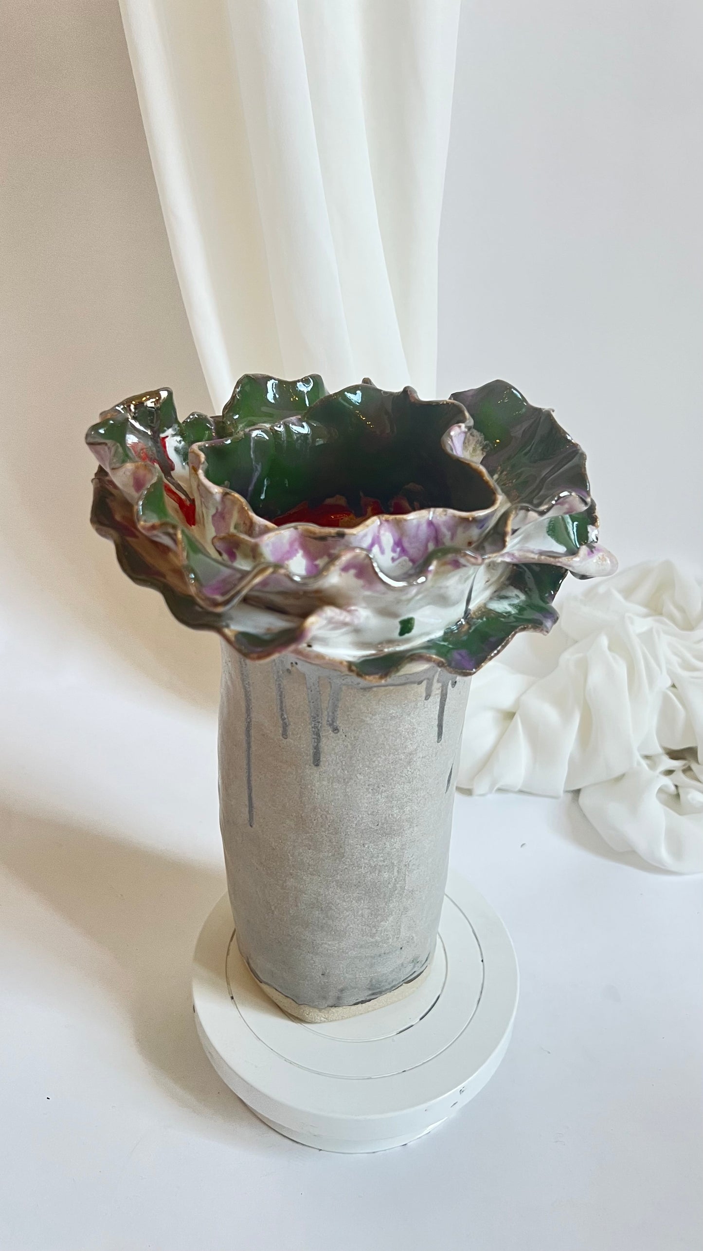 Olé Vase Grey Green Pink