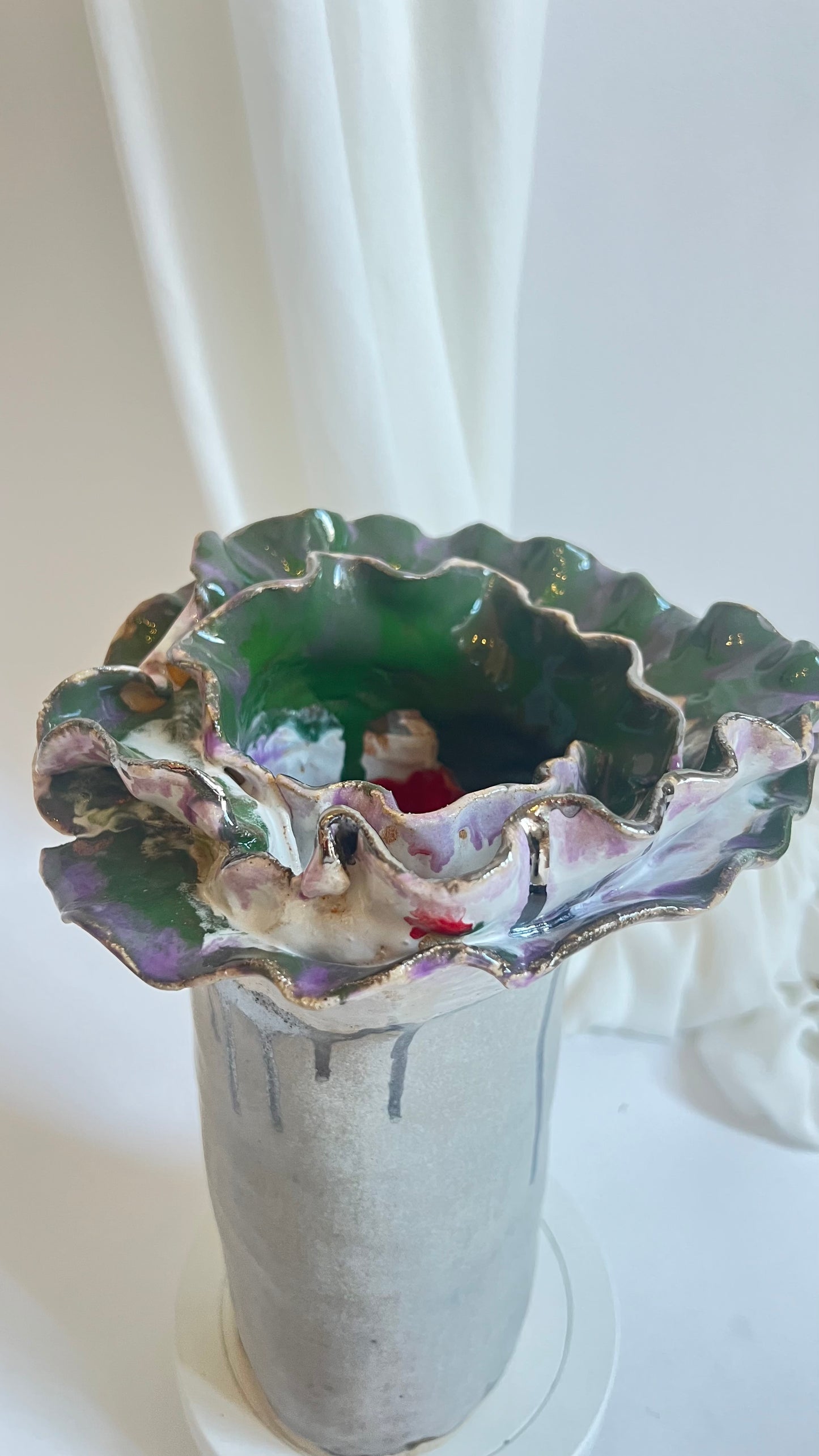 Olé Vase Grey Green Pink