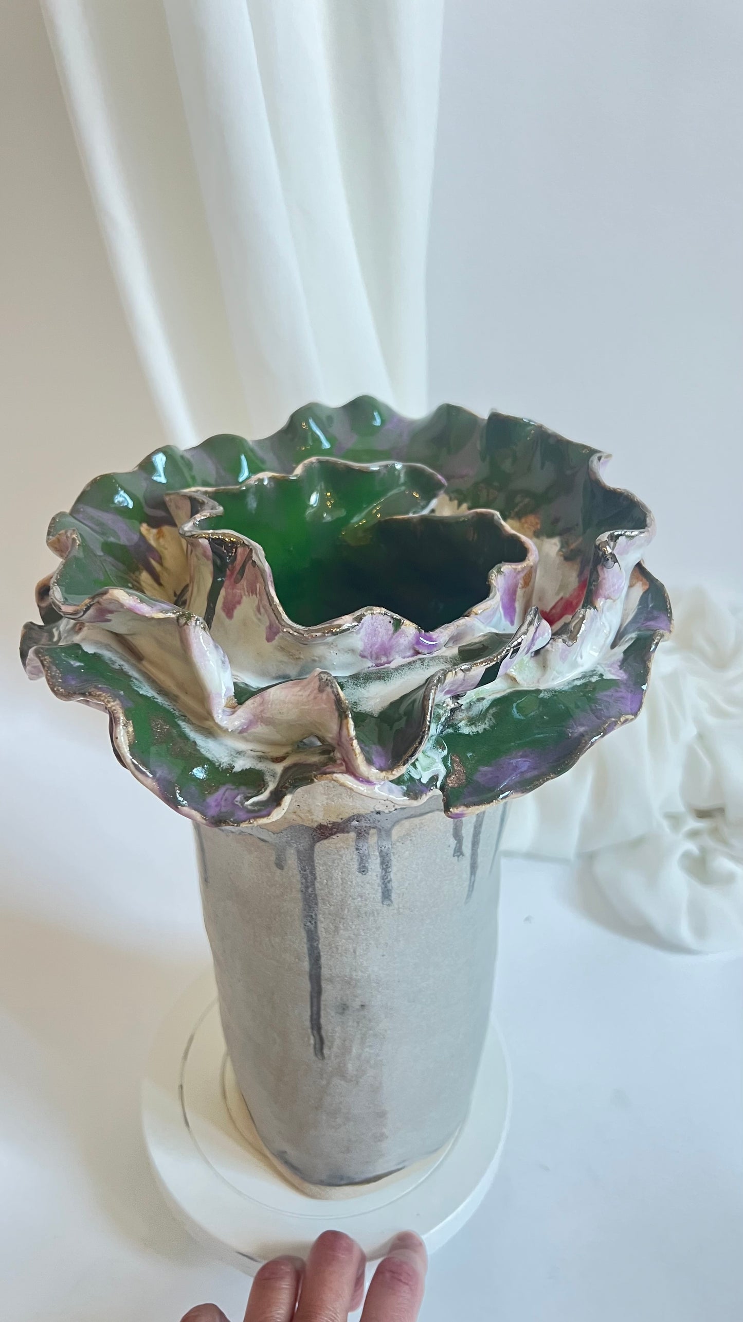 Olé Vase Grey Green Pink