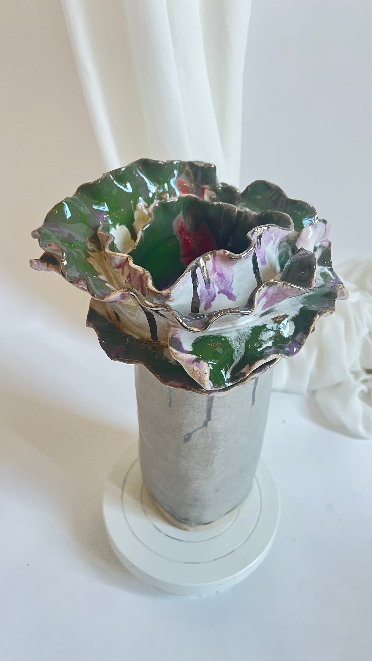 Olé Vase Grey Green Pink