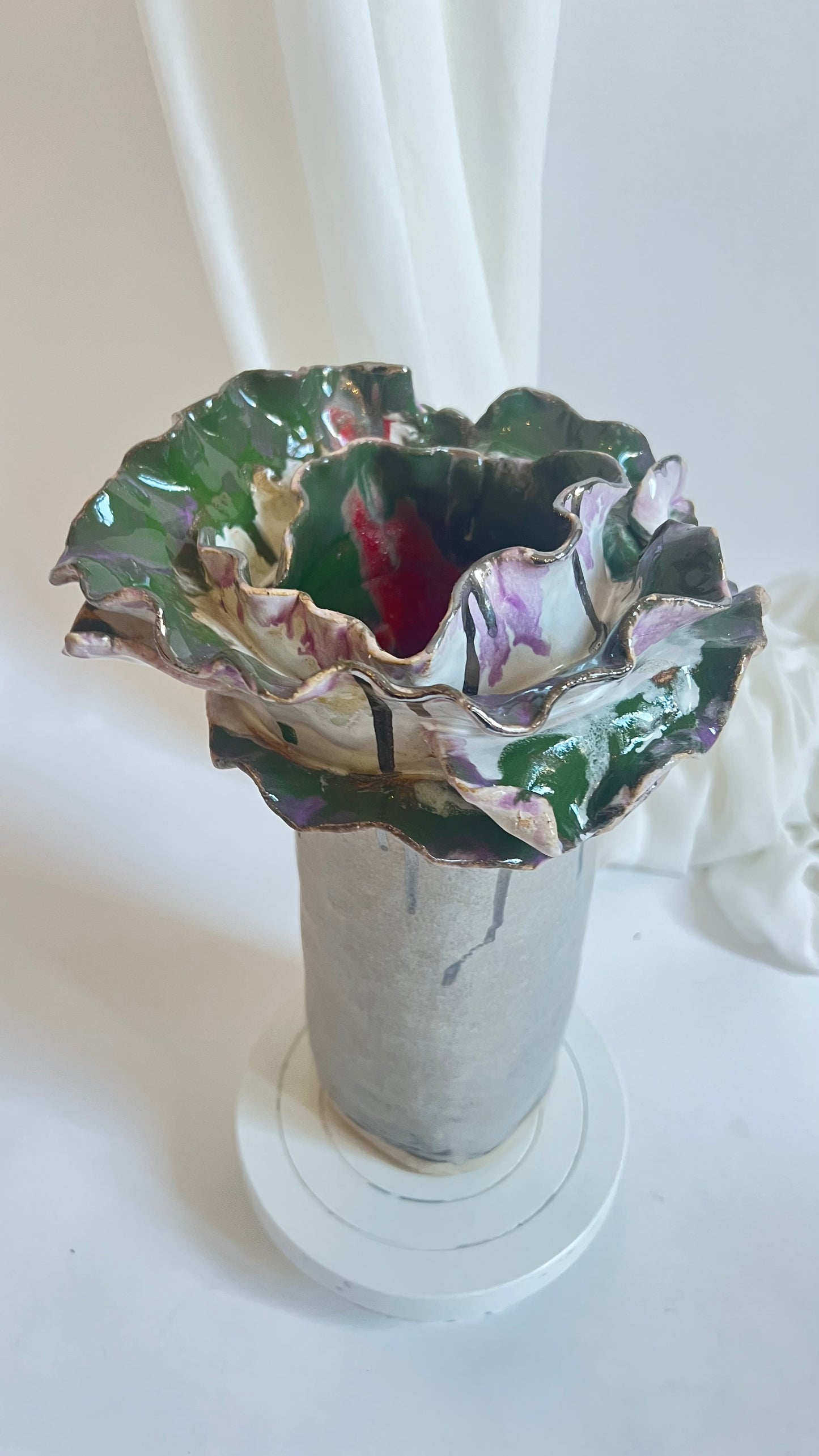 Olé Vase Grey Green Pink