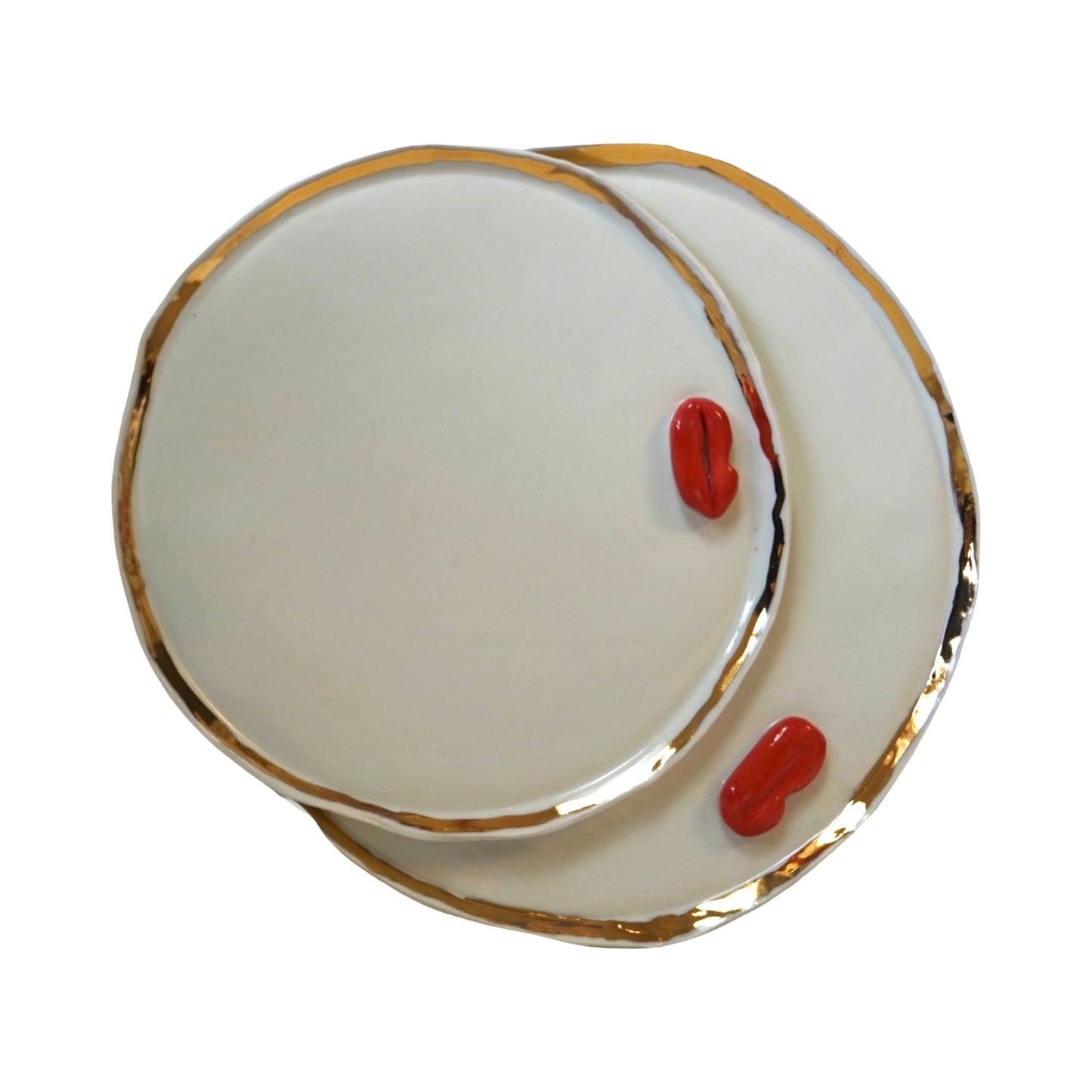Lips Serving Desert Plate _ White and Blue Colour Variations