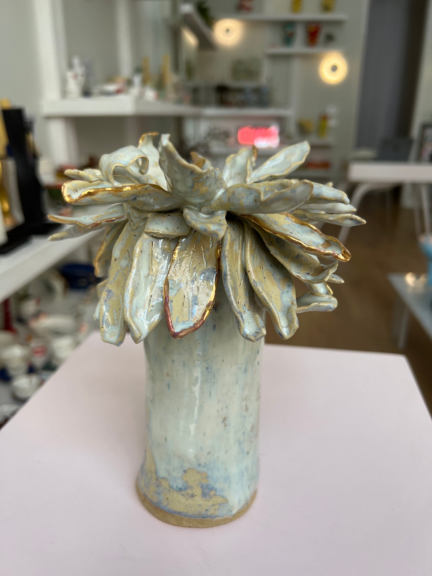 Floral Vase _ Color Variations in Pink, Whites and Bronze