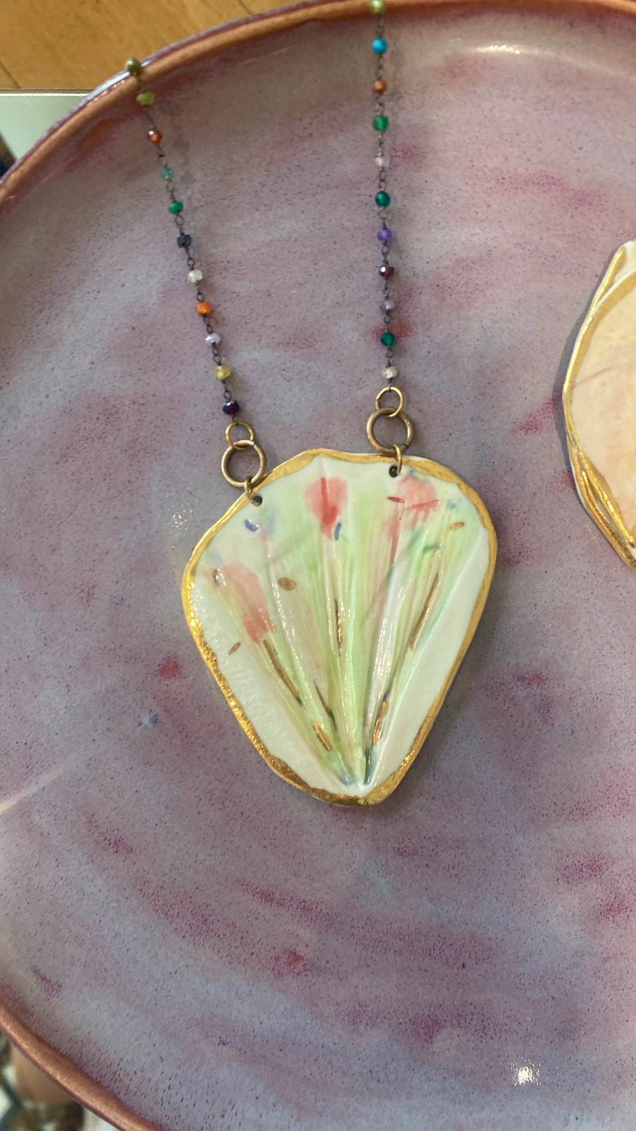 Whisper Leaf Pendant in Wearable Porcelain