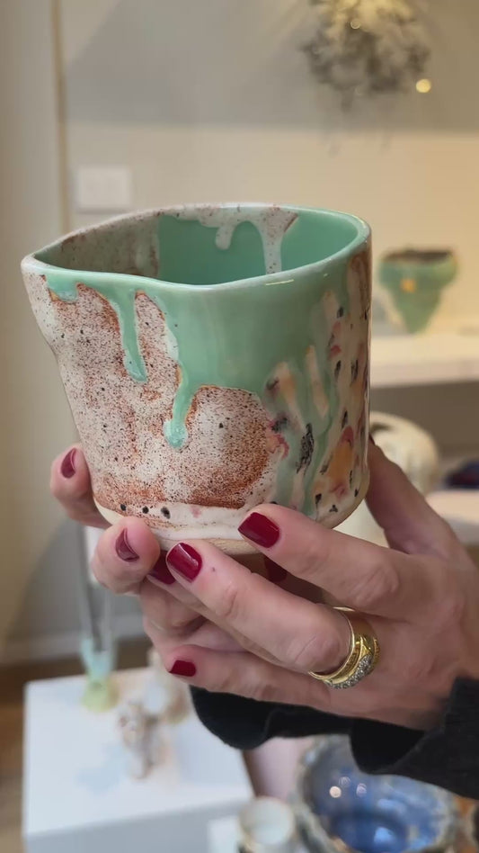 Pair of Sora Bloom Stoneware Coffee Mugs