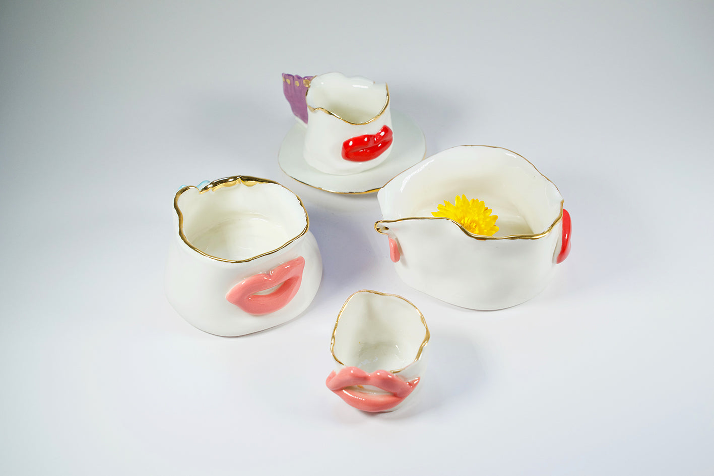 Lips Candy Holder in white porcelain