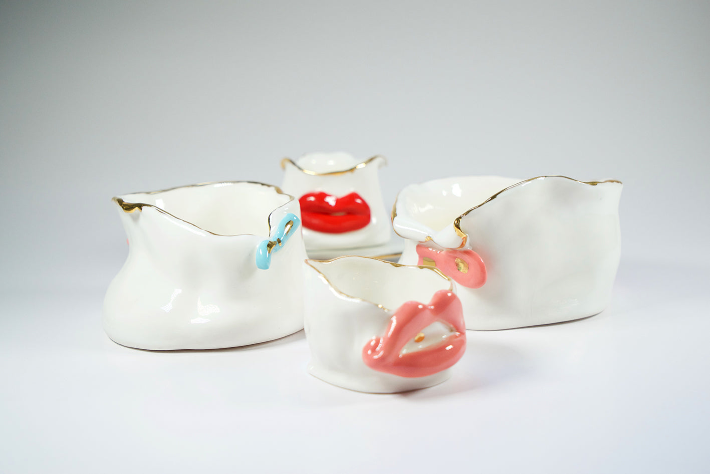 Lips Candy Holder in white porcelain