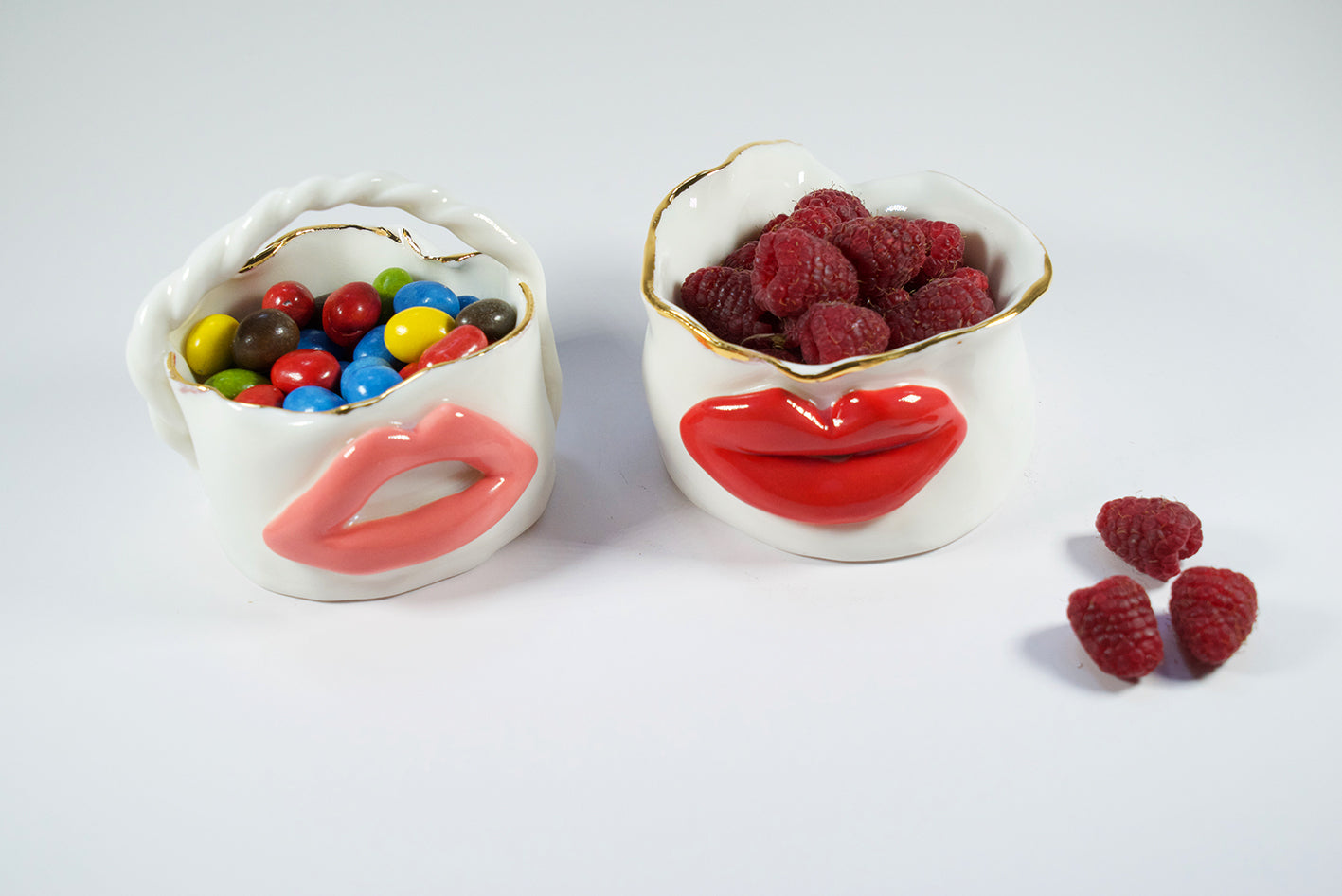 Lips Candy Holder in white porcelain