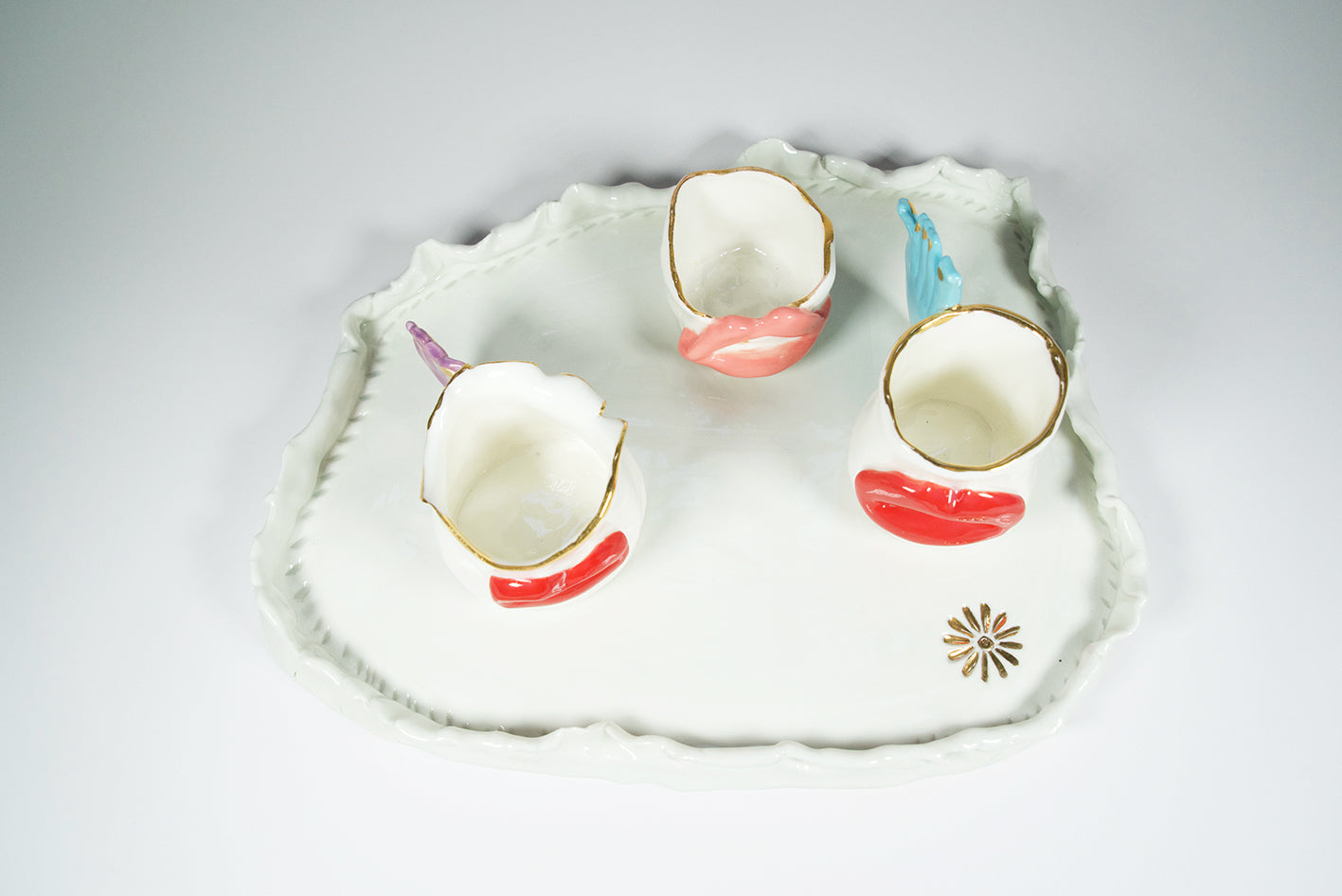 Lips Espresso Cups with Tray