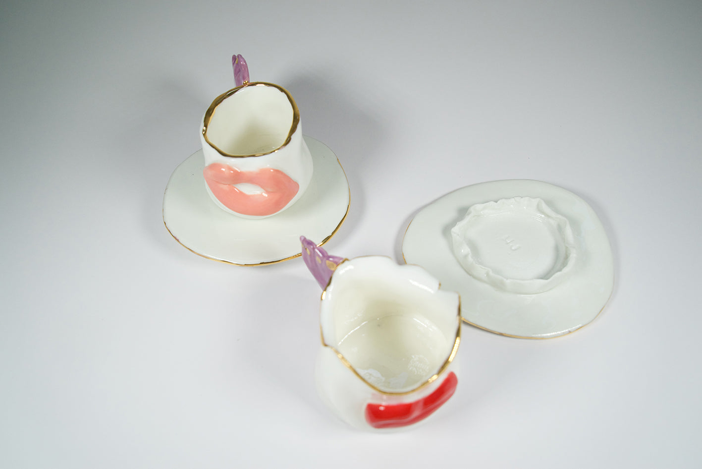 Lips Espresso Cups with Plates