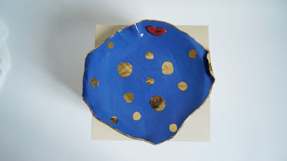 Lips DOTTED Blue Porcelain serving Platter