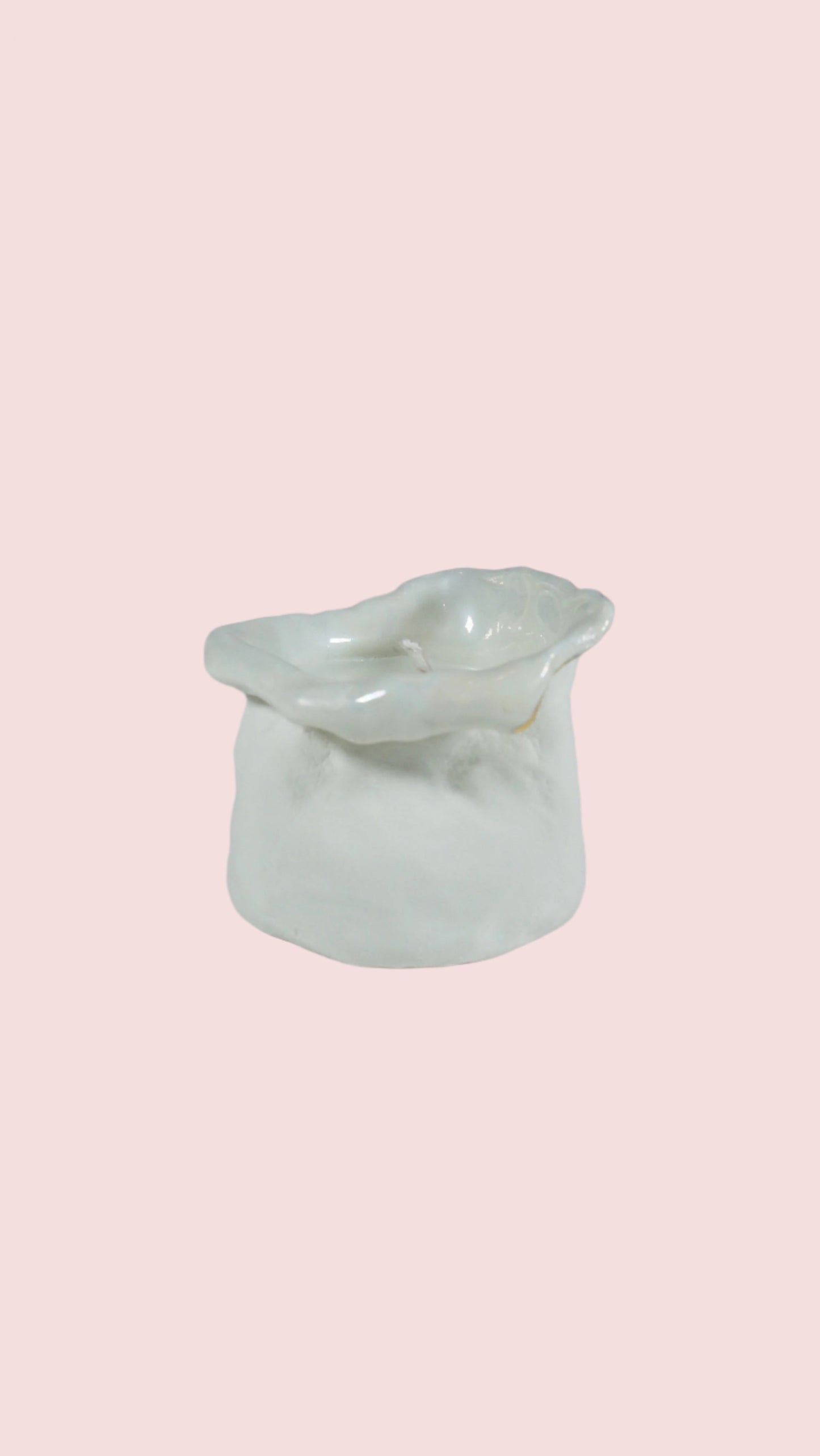 White and Gold Porcelain Candle Holder No 6